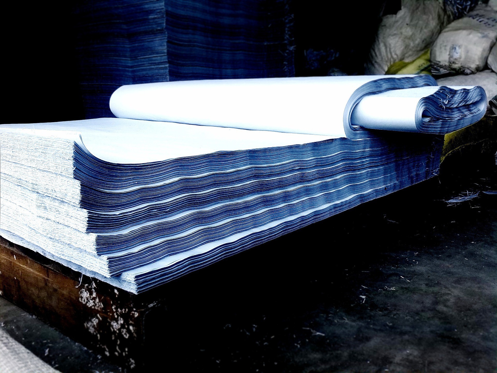 A stack of thick paper stock